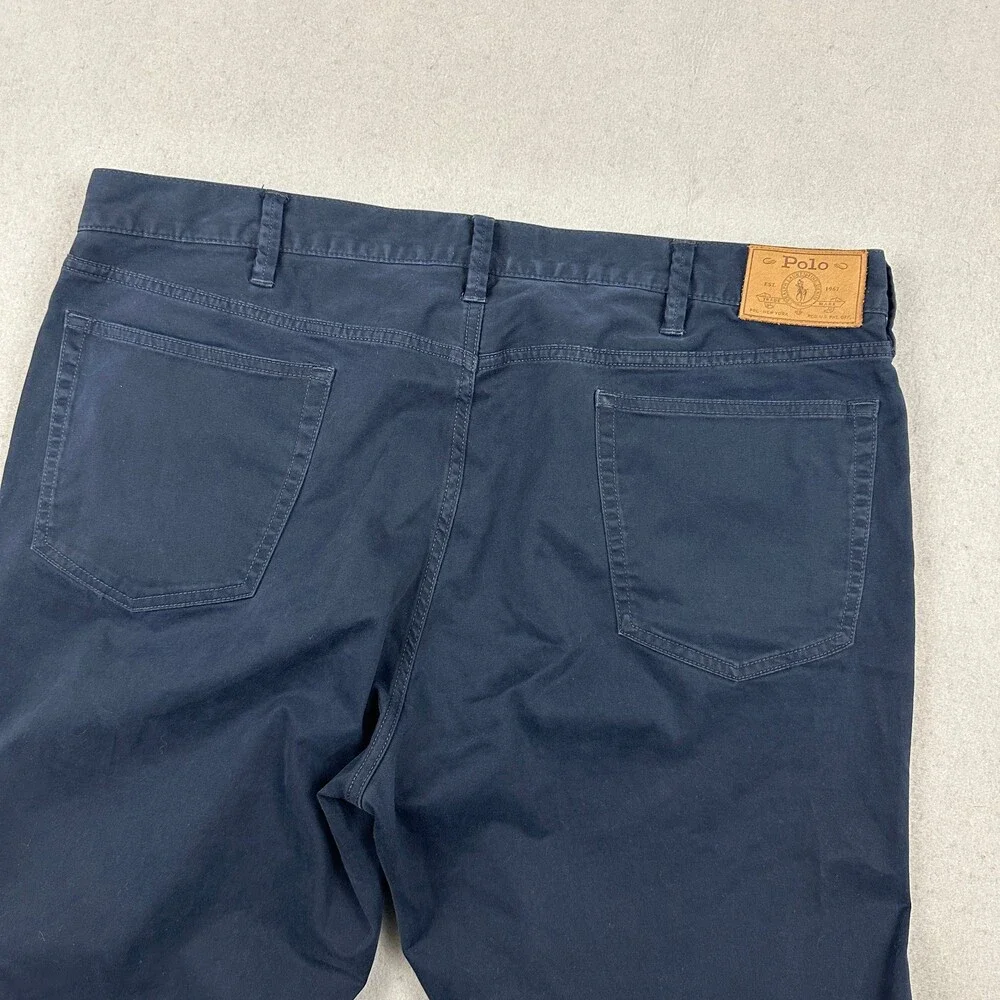 Polo Ralph Lauren Jeans Men 40 Blue Solid Varick Slim Straight Daek Wash Denim